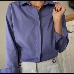 Blue business-casual dress shirt